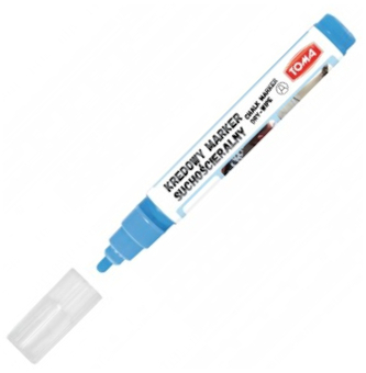 Marker kredowy suchościeralny 4,5mm niebieski, Toma