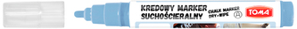 Marker kredowy suchościeralny niebieski pastelowy 4,5mm, Toma
