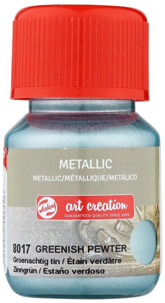 Farba akrylowa metaliczna 30ml Greenish Pewter 8017, Talens