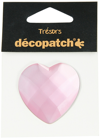 Kryształkowe ozdoby serduszko różowe śr.45mm, Decopatch