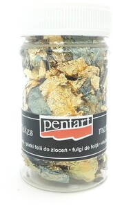 Folia płatki złote i zielone słoik 100 ml., Pentart
