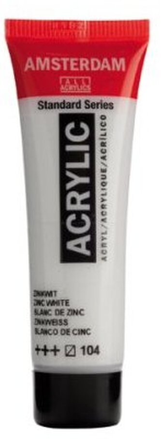 Farba akrylowa nr 104 biel cynkowa (Zinc White) 20ml, Amsterdam