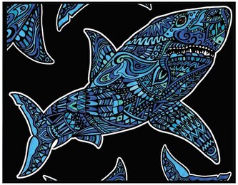 Kolorowanka welwetowa Rekin 47x35, Colorvelvet