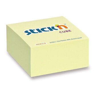 Notes samoprzylepny 75 x 75 mm 400k.żół mm past, Stick`n