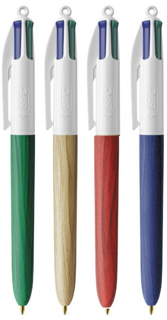 Długopisy 4-kol. 4 Colours Wood Style 507701, BiC