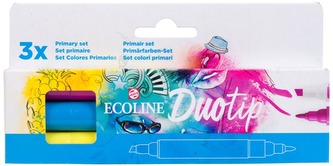 Markery dwustr. okr./ścięty 3-kol. Ecoline Duotip Primary, Talens