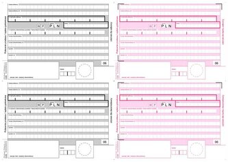 Druk Polecenie przelewu 4-odcinkowy do nadruku 100xA4, MiP