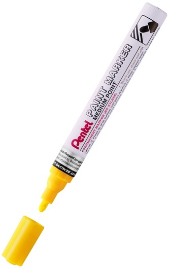 Marker olejowy - okrągła końc. 4,5mm, aluminiowa obudowa, żółty MMP10-G, Pentel