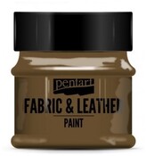 Farba do tkanin i skór 50ml ciemno brązowa, Pentart