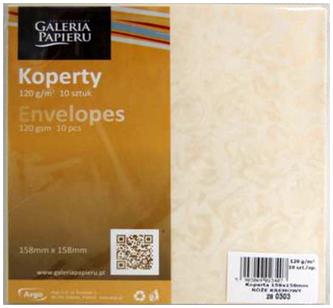 Koperty 158x158 Róże kremowy P 10szt., Galeria Papieru