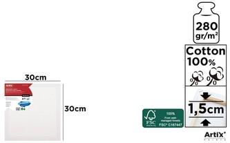 Podobrazie bawełniane 30x30cm 280g/m2 PP98-3030 Artix, Main Paper