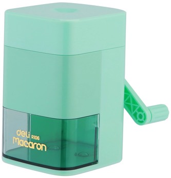 Temperówka ręczna na korbkę Macaron zielona, Deli