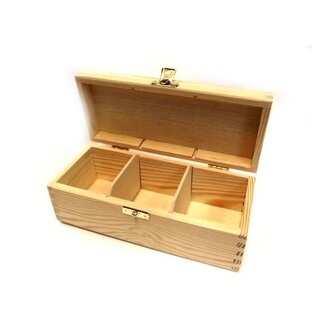Pudełko drewniane na herbatę 3 komor. 220x90x80mm