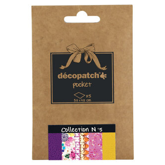 Papier do decoupage 5 ark. 30 x 40 cm kolekcja No. 5. DP005, Decopatch