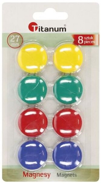 Magnesy do tablic 27 mm 8 szt., Titanum