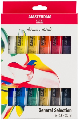 Farby akrylowe 12-kol. 20ml Standard Amsterdam, Talens