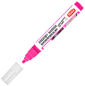 Marker kredowy suchościeralny 4,5mm różowy, Toma