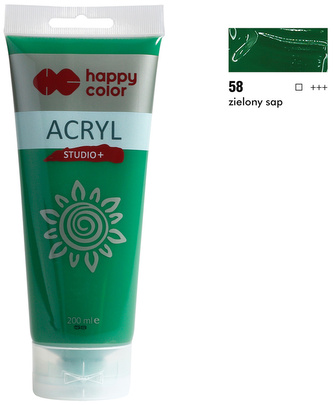 Farba akrylowa Studio 200ml, zielony sap, Happy Color