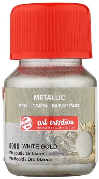Farba akrylowa metaliczna 30ml White Gold 8005, Talens