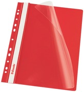 Skoroszyt wpinany A4 plastikowy czerwony 10szt, Esselte