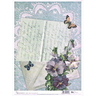 Papier ryżowy do decoupage 309 x 233 (342 x 247) mm TT010 Calambour