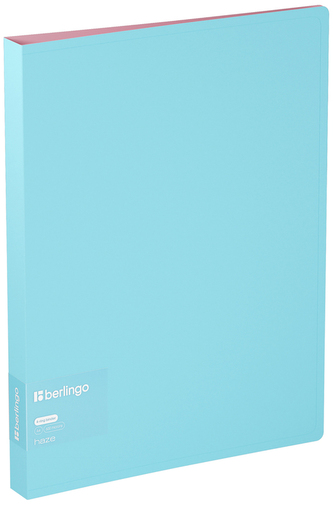 Segregator 4-ringowy Haze, 24mm, z wewnętrzną kieszonką, niebiesko-różowy, Berlingo