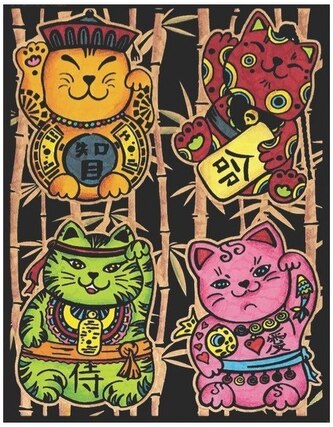 Kolorowanka welwetowa Kotki Szczęścia 29,7x21, Colorvelvet