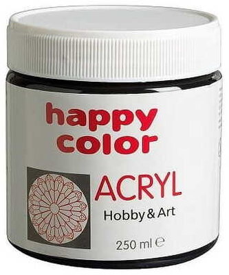 Farba akrylowa 500 ml, czarna, Happy Color