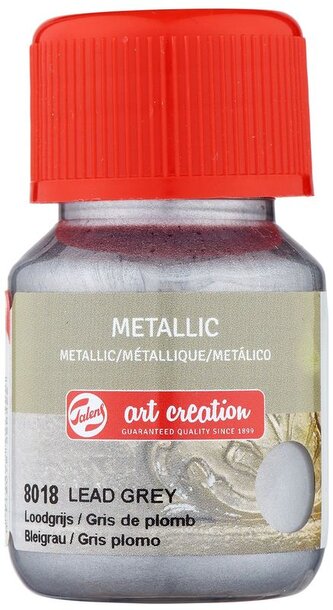 Farba akrylowa metaliczna 30ml Lead Grey 8018, Talens