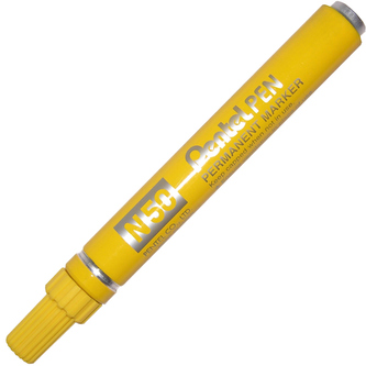 Marker permanentny N50 okrągła końc. żółty GE, Pentel