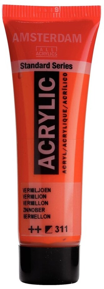 Farba akrylowa nr 311 vermilion 20ml, Amsterdam
