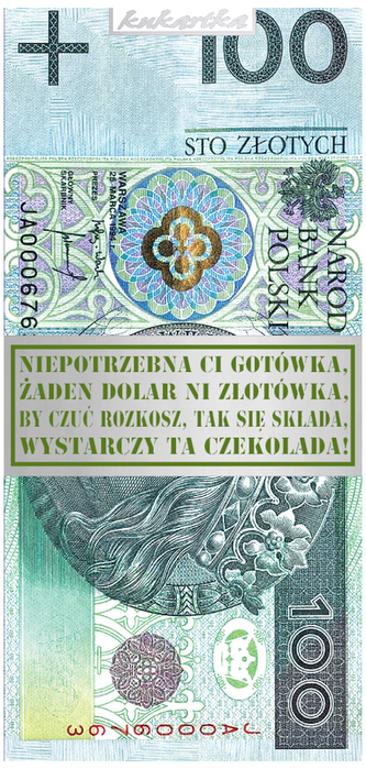 Czekolada 090 Urodziny banknot (100zł), Passion