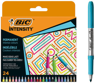 Markery permanentne Intensity Marking Intense+Pastel+ Metallic Blister 24szt, BiC