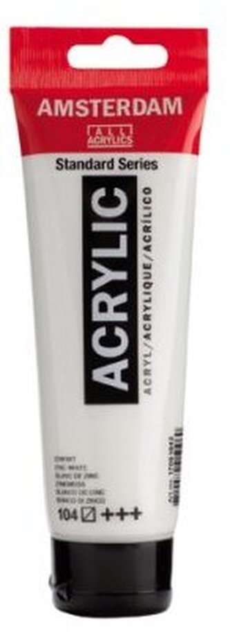 Farba akrylowa nr 104 biel cynkowa 120ml, Amsterdam
