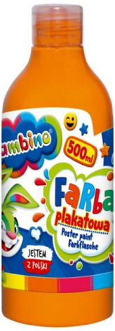Farba plakatowa w butelce 500 ml. - pomarańczowa Bambino, St.Majewski