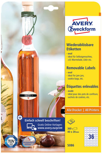 Etykiety na przetwory i słoiki 40x20mm  Zdesign Avery