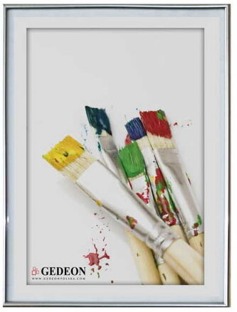 Ramka 50 x 70 cm plastikowa srebrna, Gedeon