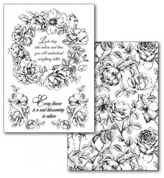 Transfer czarny A4 2szt. girlanda kwiatowa, Stamperia