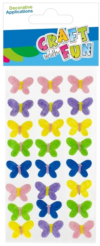 Ozdoba dekoracyjna filcowa samoprzylepna Motyli 24 szt., Craft With Fun