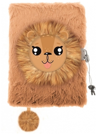 Pamiętnik z kłódką 3D włochacz A5 96k My Little Friend Lion, St.Majewski