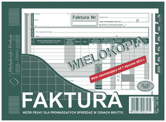 Druk F-ra VAT A5 brutto wielokop. 244299, MiP