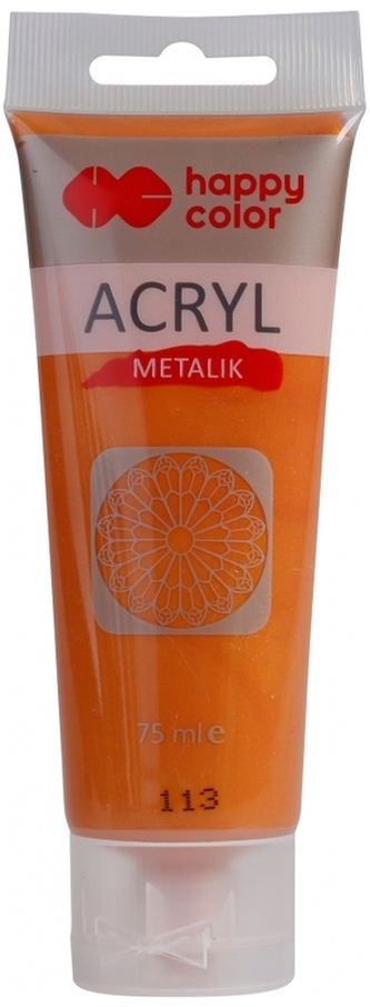 Farba akrylowa 75 ml, miodowe złoto metalik, Happy Color