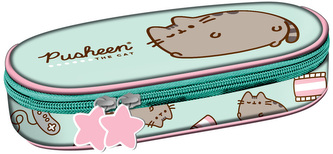 Piórnik saszetka usztywniona z wewnętrzną klapką Pusheen mint, St.Majewski