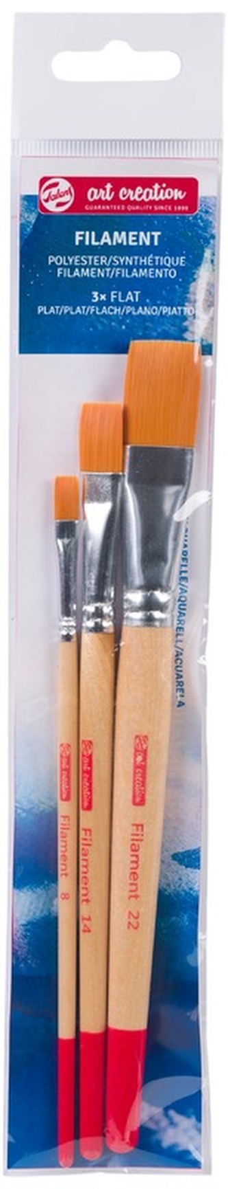 Pędzle do akwareli płaskie 3szt. włókna poliestrowe Art Creation, Talens