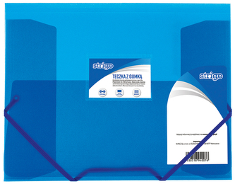 Teczka z gumką A4 PP niebieska, Strigo