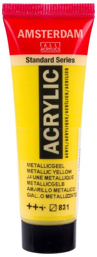 Farba akrylowa nr 831 metallic yellow, Amsterdam