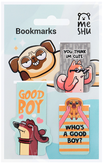 Zakładki magnetyczne do książek "Good Boy", 3szt., Meshu