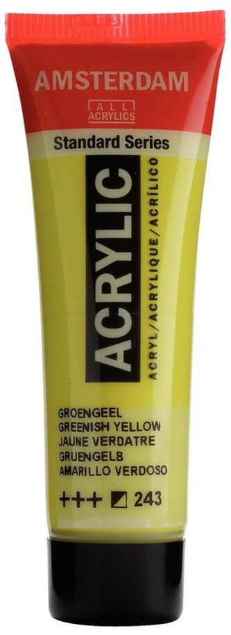 Farba akrylowa nr 243 greenish yellow 20ml, Amsterdam