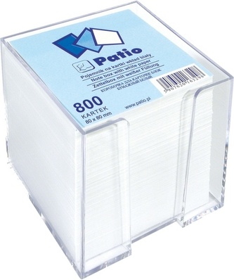 Pojemnik z karteczkami białymi 800 szt. 80 x 80 mm, Patio