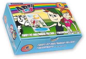 Farby do malowania palcami 6 kol., Granit